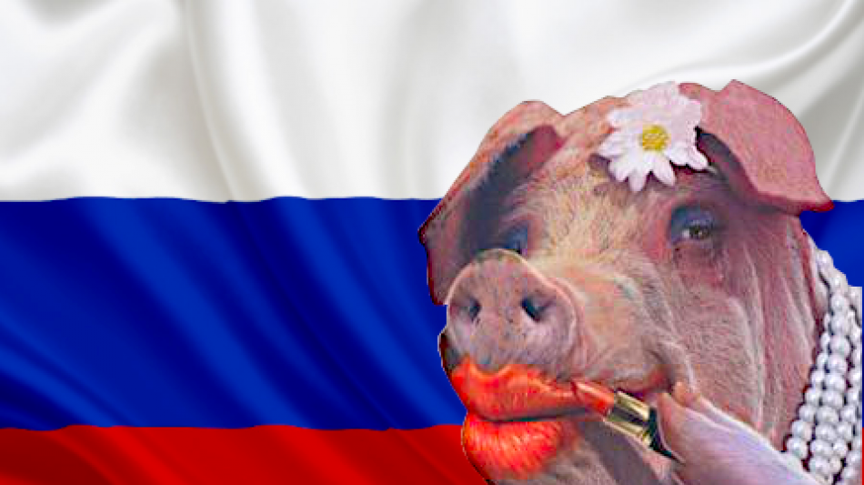 Asozialer Russe bekommt als Flaggen-Dieb aufs Maul