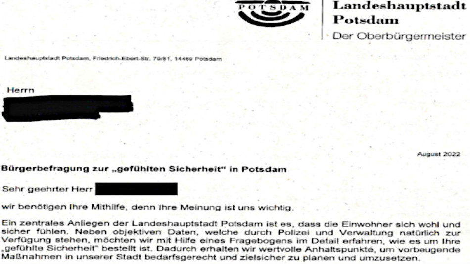 El alcalde Mike Schubert y la cuesti&oacute;n de la "seguridad percibida en Potsdam"