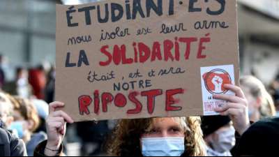 Studenten in Frankreich protestieren gegen Corona-Ma&szlig;nahmen