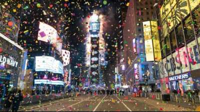 Traditionelle Silvesterparty am Times Square mit vielen G&auml;sten