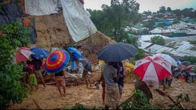 10.000 Rohingya-Fl&uuml;chtlinge wegen Erdrutschen in Bangladesch in Sicherheit gebracht 