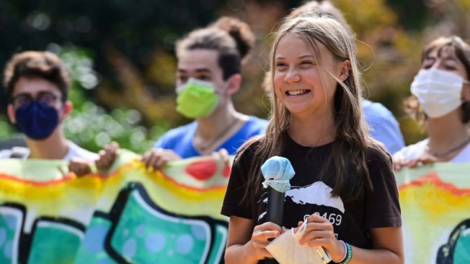 Greta Thunberg an Spitze von Klimaprotestmarsch in Mailand