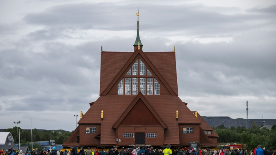 Historic Swedish church arrives at new home after two-day journey