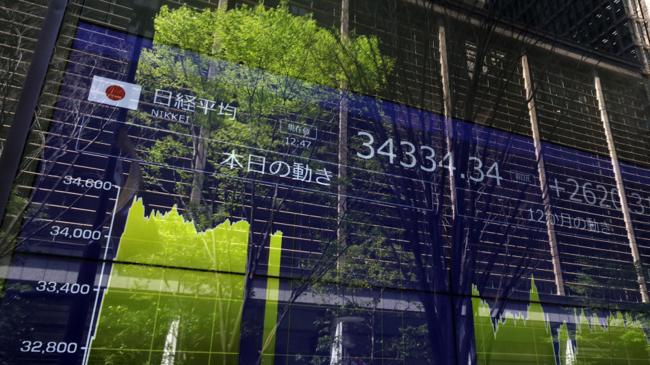Borsa: Nikkei sale oltre il 2% dopo guadagni Wall Street