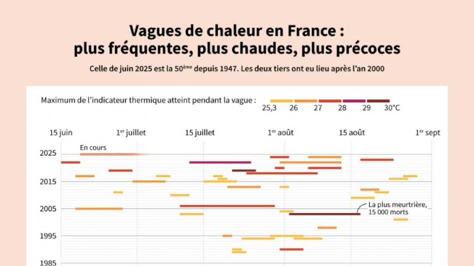 Vagues de chaleur en France: plus fr&eacute;quentes, intenses et longues