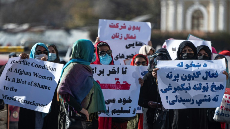 Frauen in Kabul demonstrieren f&uuml;r ihre Rechte