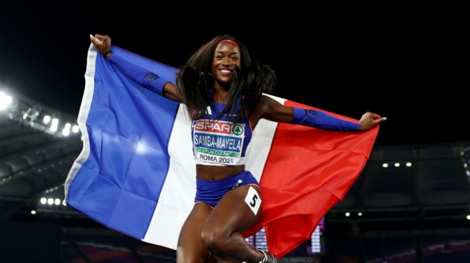 Cyr&eacute;na Samba-Mayela, artiste en argent sur toile olympique