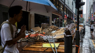 Taifun "Saola" reißt in Hongkong Bäume und Baugerüste um