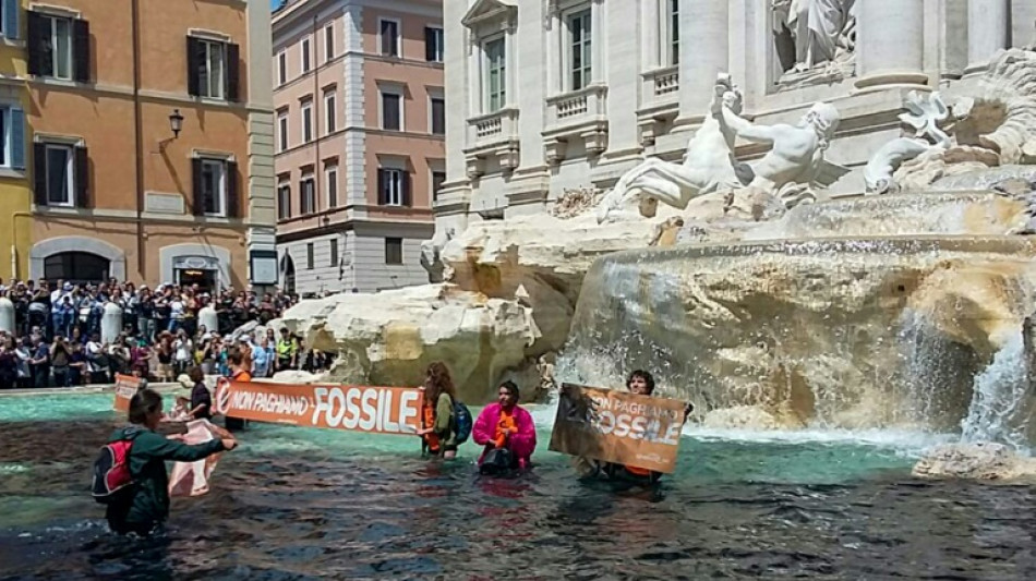Italie: des militants &eacute;cologistes noircissent l'eau de la fontaine de Trevi &agrave; Rome