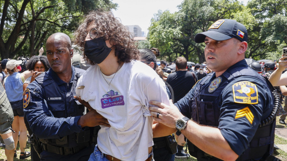 Gaza: proteste all'Universit&agrave; del Texas, 19 arresti