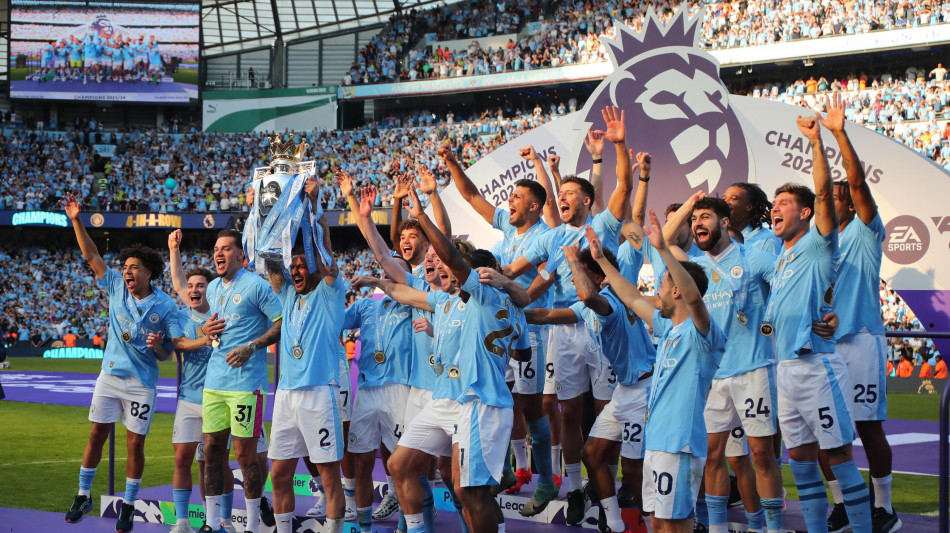 Inghilterra: Manchester City campione, &egrave; 4/o titolo consecutivo