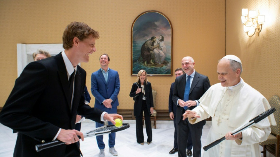 Tennis champ Sinner meets Pope Leo, offers quick rally