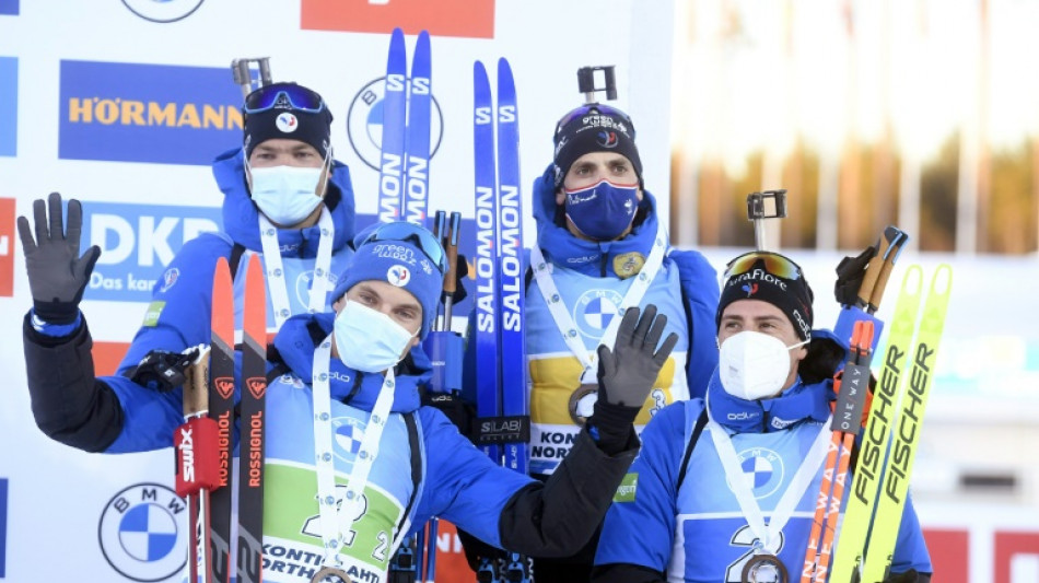 Biathlon: la France 3e du relais de Kontiolahti, victoire et petit globe pour la Norvège