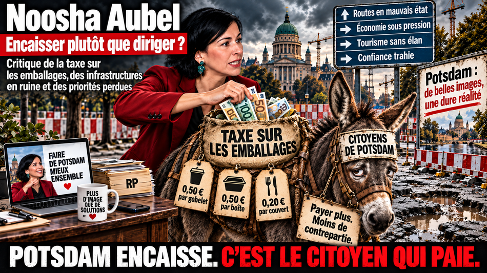 Noosha Aubel : 143 056 euros de traitement de base annuel &mdash; et les habitants de Potsdam doivent servir de vaches &agrave; lait